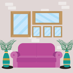 livingroom with sofa purple