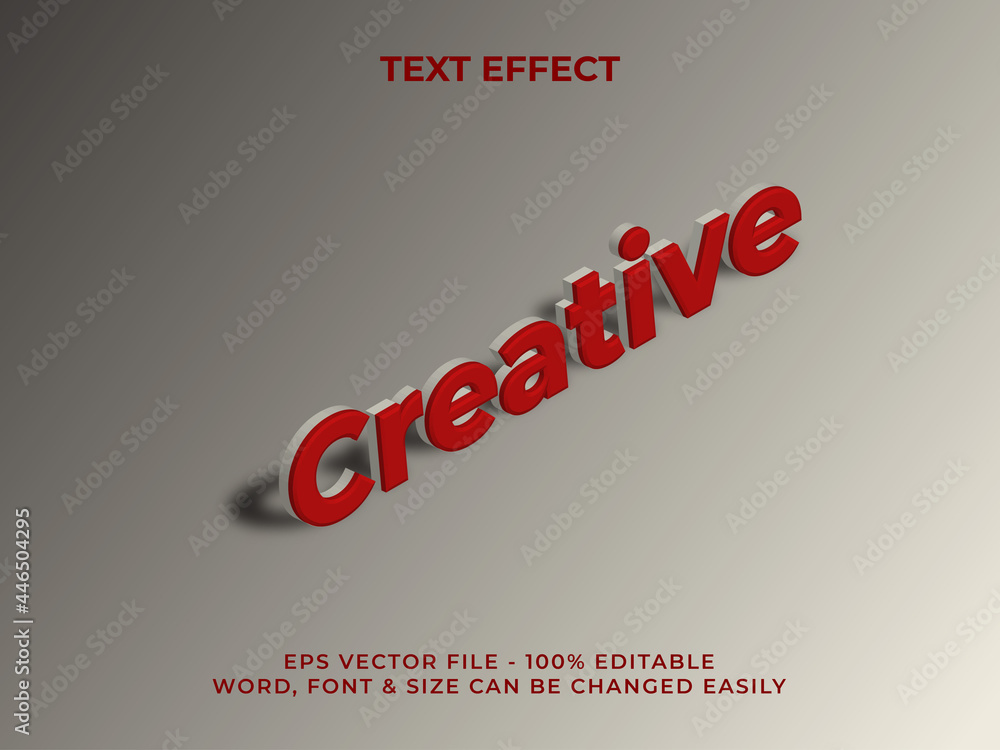 Fototapete creative isometric text effect style. editable font and word. right side view.