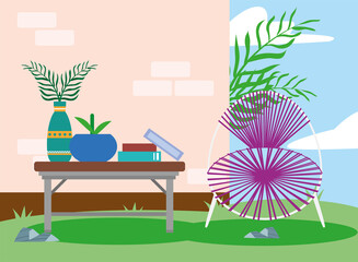 garden table and chair