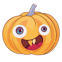 Pumpkin with a smile and teeth seeds