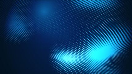 Dot blue wave light screen gradient texture background. Abstract  technology big data digital background. 3d rendering.