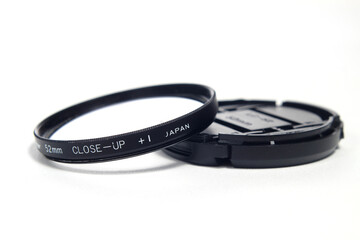 Photo High Quality filter Close Up Lens Plus one, Made in Japan for DSLR, 52 mm diameter, at white background