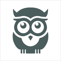 Smart, classes, owl icon. Gray vector graphics.