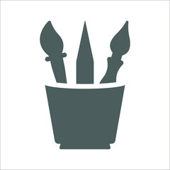 Stationary, education icon. Gray vector graphics.