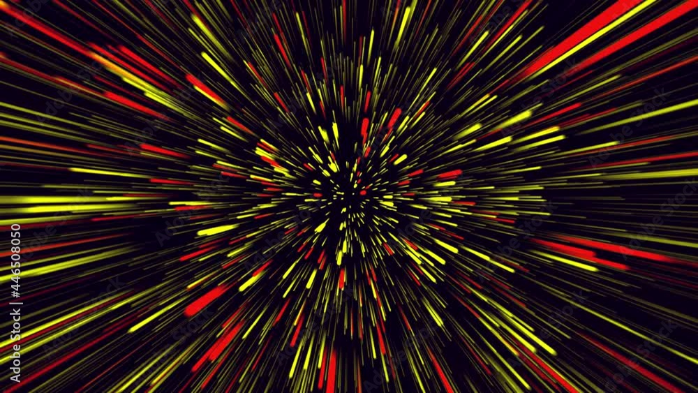 Poster colorful straight lines on a dark background. abstract seamless looped animation of neon, glowing li
