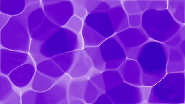 Wave purple caustics Background. Organic abstract white caustic water liquid ripple texture pattern on a purple minimalist background. Pure, clean blue water in the pool.  3D Animation loop. 4K