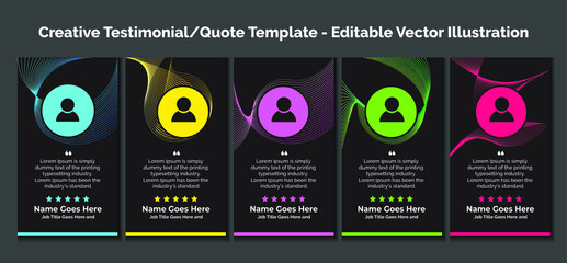 Creative editable vector Testimonial, quote, Banner, Infographics, Text in brackets, Textbox isolated on color background illustration - obrazy, fototapety, plakaty