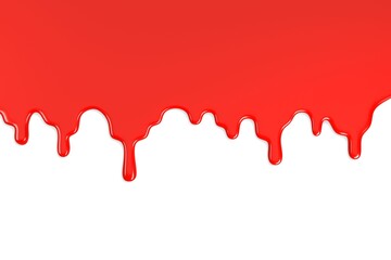 Red paint stain isolated on white background. 3d illustration.