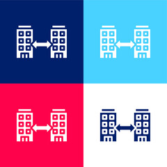 Naklejka premium B2b blue and red four color minimal icon set