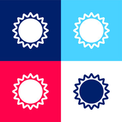 Annular Eclipse blue and red four color minimal icon set