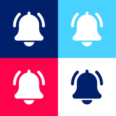 Bell blue and red four color minimal icon set