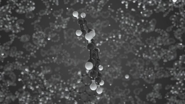 Benzo(c)phenanthrene molecule. Conceptual molecular model. Chemical looping 3d animation