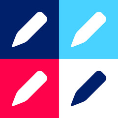 Black Crayon blue and red four color minimal icon set