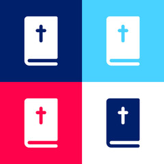 Obraz premium Bible blue and red four color minimal icon set