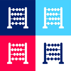 Abacus blue and red four color minimal icon set