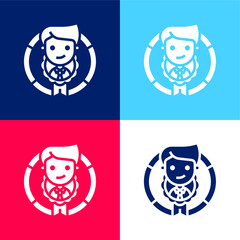 Appraisal blue and red four color minimal icon set