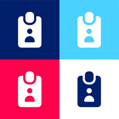 Badge blue and red four color minimal icon set