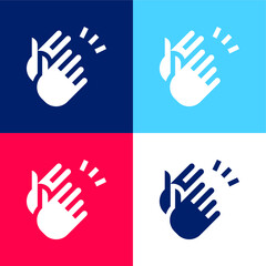 Obraz premium Applause blue and red four color minimal icon set