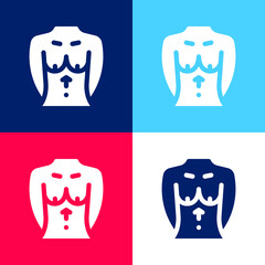 Breast blue and red four color minimal icon set