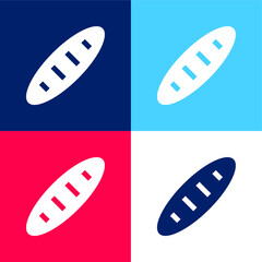 Bread blue and red four color minimal icon set
