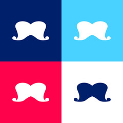Big Moustache blue and red four color minimal icon set