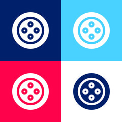 Botton blue and red four color minimal icon set