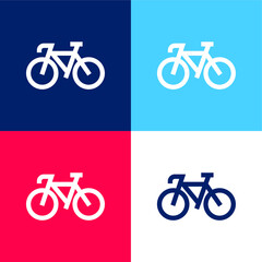 Obraz premium Bike blue and red four color minimal icon set