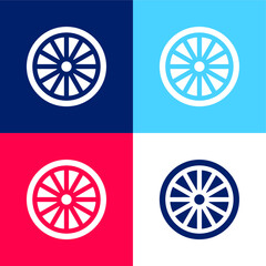 Ashoka blue and red four color minimal icon set