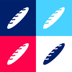 Baguette blue and red four color minimal icon set
