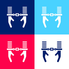 Arrest blue and red four color minimal icon set