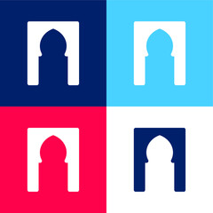 Arch blue and red four color minimal icon set