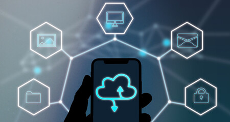 Datenaustausch und Verknüpfung von Geräten mittels eines Cloud-Dienstes, Cloud-Computing,...