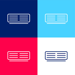 Air Conditioner Outlined Tool blue and red four color minimal icon set