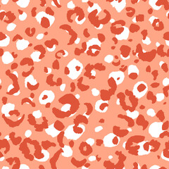Abstract modern leopard seamless pattern. Animals trendy background. Beige and white decorative vector stock illustration for print, card, postcard, fabric, textile. Modern ornament of stylized skin