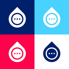 Blood blue and red four color minimal icon set