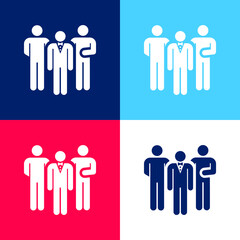 Bodyguard blue and red four color minimal icon set