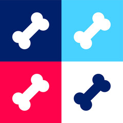 Bone blue and red four color minimal icon set