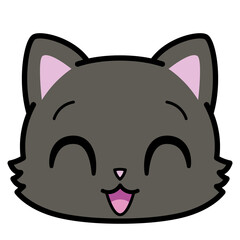 Isolated cute happy cat emoji Vector illustration