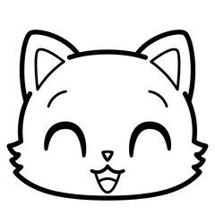 Isolated cute happy cat emoji Vector illustration