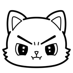 Isolated cute angry cat emoji Vector illustration