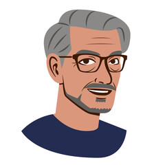 Isolated avatar of an old man Vector illustration
