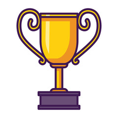 Isolated gold trophy icon winner trophy Vector illustration