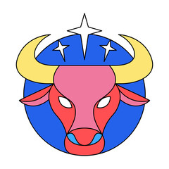 Isolated taurus symbol Western zodiac signs Vector illustration