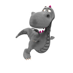 dinosaur cartoon is flying