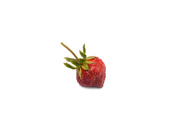 fresh strawberries on a white background. 