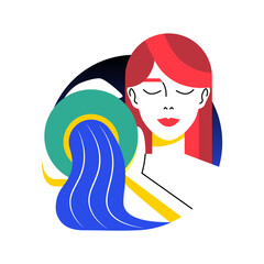 Isolated aquarius symbol Western zodiac signs Vector illustration