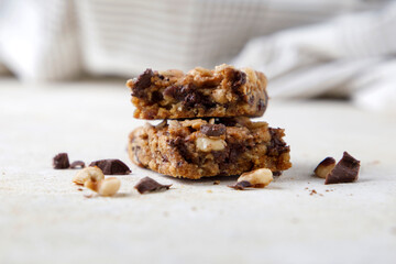 Muesli bar with hazelnut and chocolate