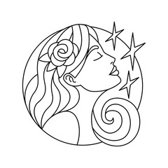 Isolated virgo symbol Western zodiac signs Vector illustration