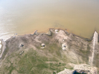 Amazing Aerial view of  Zhrebchevo Reservoir, Bulgaria