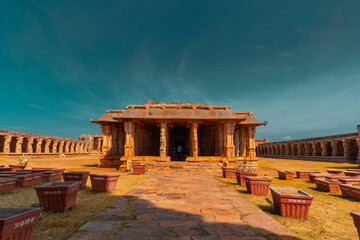 Ancient architecture of the Madhavaraya temple in Gandikota, India